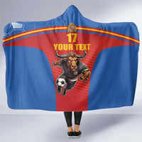 Custom Spain Football Go Champions Hooded Blanket Sporty Style with Bull Mascot