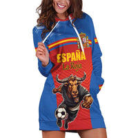 Custom Spain Football Go Champions Hoodie Dress Sporty Style with Bull Mascot