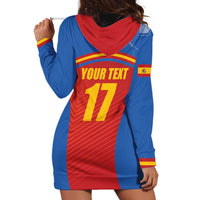 Custom Spain Football Go Champions Hoodie Dress Sporty Style with Bull Mascot