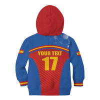 Custom Spain Football Go Champions Kid Hoodie Sporty Style with Bull Mascot