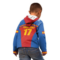 Custom Spain Football Go Champions Kid Hoodie Sporty Style with Bull Mascot