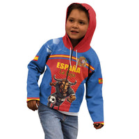 Custom Spain Football Go Champions Kid Hoodie Sporty Style with Bull Mascot