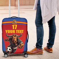 Custom Spain Football Go Champions Luggage Cover Sporty Style with Bull Mascot
