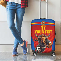 Custom Spain Football Go Champions Luggage Cover Sporty Style with Bull Mascot