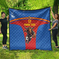 Custom Spain Football Go Champions Quilt Sporty Style with Bull Mascot