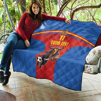 Custom Spain Football Go Champions Quilt Sporty Style with Bull Mascot