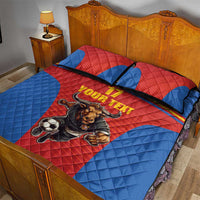 Custom Spain Football Go Champions Quilt Bed Set Sporty Style with Bull Mascot