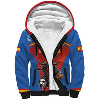 Custom Spain Football Go Champions Sherpa Hoodie Sporty Style with Bull Mascot