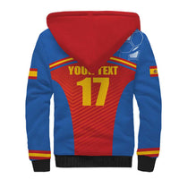 Custom Spain Football Go Champions Sherpa Hoodie Sporty Style with Bull Mascot