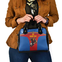 Custom Spain Football Go Champions Shoulder Handbag Sporty Style with Bull Mascot