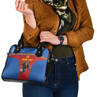 Custom Spain Football Go Champions Shoulder Handbag Sporty Style with Bull Mascot
