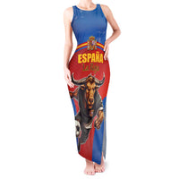 Custom Spain Football Go Champions Tank Maxi Dress Sporty Style with Bull Mascot