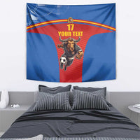 Custom Spain Football Go Champions Tapestry Sporty Style with Bull Mascot