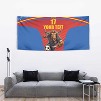 Custom Spain Football Go Champions Tapestry Sporty Style with Bull Mascot