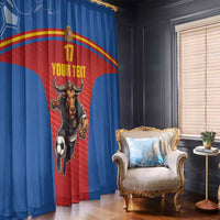 Custom Spain Football Go Champions Window Curtain Sporty Style with Bull Mascot
