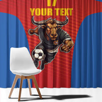 Custom Spain Football Go Champions Window Curtain Sporty Style with Bull Mascot