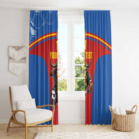 Custom Spain Football Go Champions Window Curtain Sporty Style with Bull Mascot
