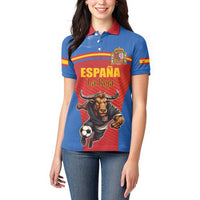 Custom Spain Football Go Champions Women Polo Shirt Sporty Style with Bull Mascot