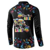 Autism Awareness Month Neurodiversity Button Sweatshirt 2nd April See The Able Not The Label