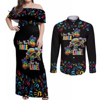 Autism Awareness Month Neurodiversity Couples Matching Off Shoulder Maxi Dress and Long Sleeve Button Shirt 2nd April See The Able Not The Label