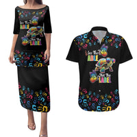 Autism Awareness Month Neurodiversity Couples Matching Puletasi and Hawaiian Shirt 2nd April See The Able Not The Label