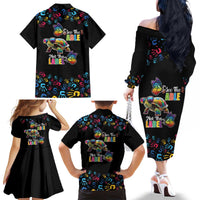 Autism Awareness Month Neurodiversity Family Matching Off The Shoulder Long Sleeve Dress and Hawaiian Shirt 2nd April See The Able Not The Label