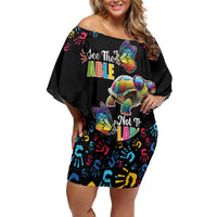 Autism Awareness Month Neurodiversity Off Shoulder Short Dress 2nd April See The Able Not The Label