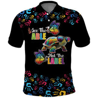 Autism Awareness Month Neurodiversity Polo Shirt 2nd April See The Able Not The Label