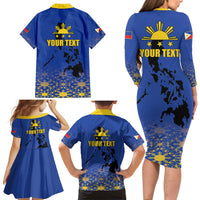 Philippines Independence Day Family Matching Long Sleeve Bodycon Dress and Hawaiian Shirt Kalayaan Kinabukasan Kasaysayan