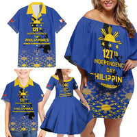 Philippines Independence Day Family Matching Off Shoulder Short Dress and Hawaiian Shirt Kalayaan Kinabukasan Kasaysayan
