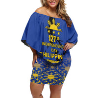 Philippines Independence Day Family Matching Off Shoulder Short Dress and Hawaiian Shirt Kalayaan Kinabukasan Kasaysayan