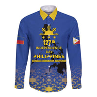 Philippines Independence Day Long Sleeve Button Shirt Kalayaan Kinabukasan Kasaysayan
