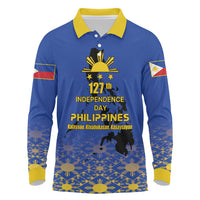 Philippines Independence Day Long Sleeve Polo Shirt Kalayaan Kinabukasan Kasaysayan