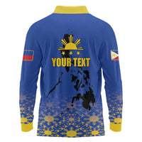 Philippines Independence Day Long Sleeve Polo Shirt Kalayaan Kinabukasan Kasaysayan