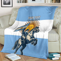 Personalized Argentina Flag Day 20th June Blanket Manuel Belgrano