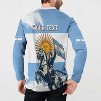 Personalized Argentina Flag Day 20th June Button Sweatshirt Manuel Belgrano