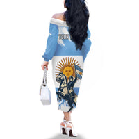 Personalized Argentina Flag Day 20th June Family Matching Off The Shoulder Long Sleeve Dress and Hawaiian Shirt Manuel Belgrano