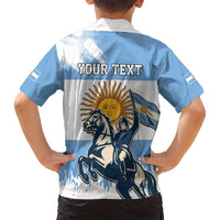 Personalized Argentina Flag Day 20th June Family Matching Off Shoulder Short Dress and Hawaiian Shirt Manuel Belgrano