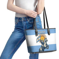 Personalized Argentina Flag Day 20th June Leather Tote Bag Manuel Belgrano