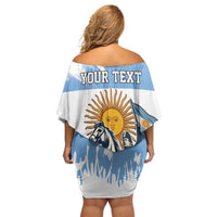 Personalized Argentina Flag Day 20th June Off Shoulder Short Dress Manuel Belgrano