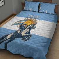 Personalized Argentina Flag Day 20th June Quilt Bed Set Manuel Belgrano