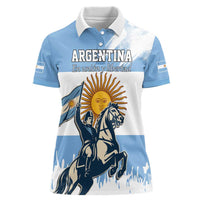 Personalized Argentina Flag Day 20th June Women Polo Shirt Manuel Belgrano