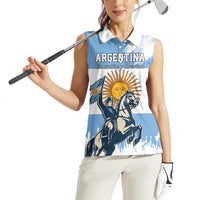 Personalized Argentina Flag Day 20th June Women Sleeveless Polo Shirt Manuel Belgrano