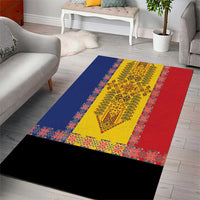 Romania National Flag Day 26th June Area Rug Red Traditional Embroidery Patterns