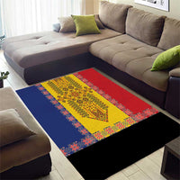 Romania National Flag Day 26th June Area Rug Red Traditional Embroidery Patterns
