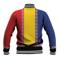 Romania National Flag Day 26th June Baseball Jacket Red Traditional Embroidery Patterns