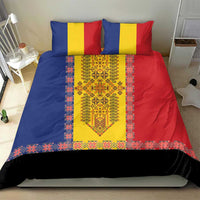 Romania National Flag Day 26th June Bedding Set Red Traditional Embroidery Patterns