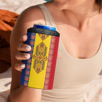 Romania National Flag Day 26th June 4 in 1 Can Cooler Tumbler Red Traditional Embroidery Patterns