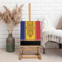 Romania National Flag Day 26th June Canvas Wall Art Red Traditional Embroidery Patterns