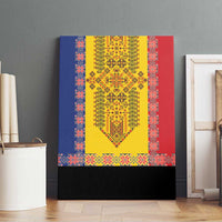 Romania National Flag Day 26th June Canvas Wall Art Red Traditional Embroidery Patterns